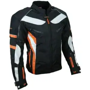 Motorradjacke HEYBERRY Textil Motorrad Jacke Schwarz Orange