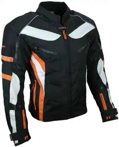 Motorradjacke HEYBERRY Textil Motorrad Jacke Schwarz Orange