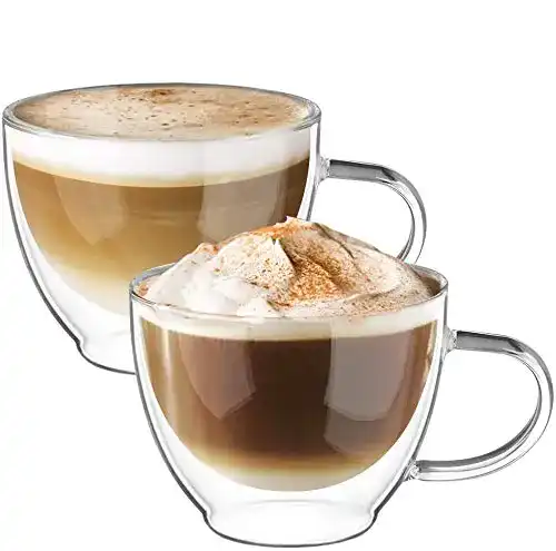 Cappuccino-Tassen ecooe Doppelwandig, Glas, 2er Set 350ml