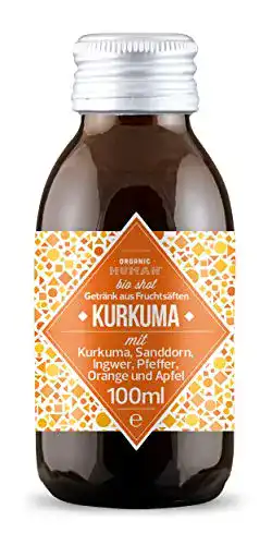 Kurkuma-Shot Organic Human Bio Shot mit Sanddorn, 4x 100ml