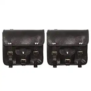 Satteltaschen Motorrad ALASKA EXPORT Brown and Black Leather