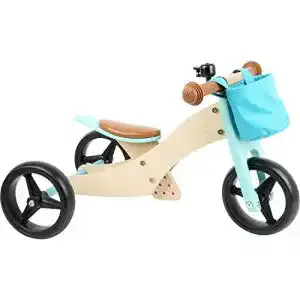 Small-foot-Spielzeug Small Foot Trike 2 in 1 Türkis aus Holz
