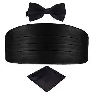 Kummerbund DonDon 3er Set Herren Fliege Einstecktuch