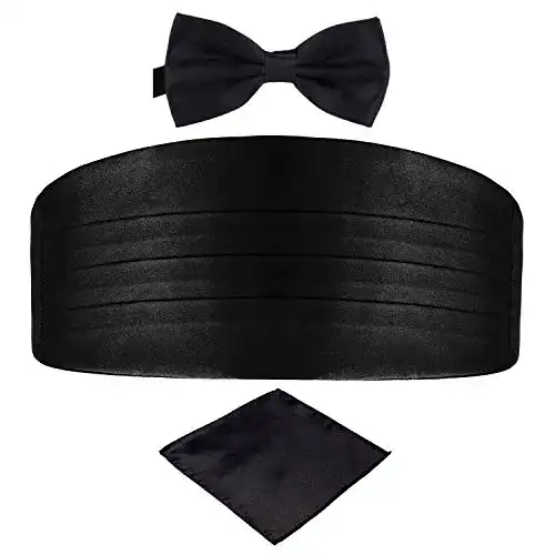 Kummerbund DonDon 3er Set Herren Fliege Einstecktuch