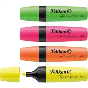 Textmarker Pelikan 814058 490, farbig sortiert, 4 Stück im Etui