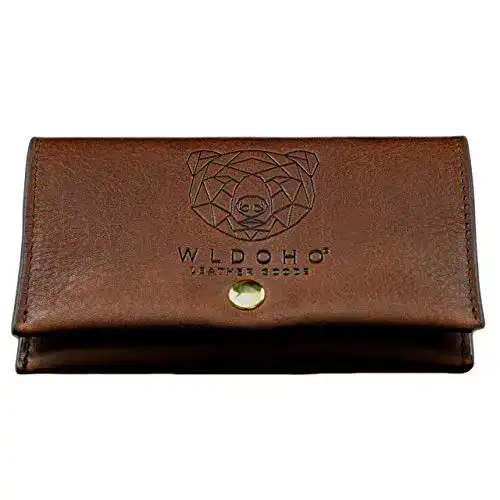 Tabaktasche WLDOHO Leder Tabakbeutel mit Magnetverschluss