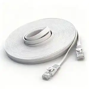 LAN-Kabel 20m JBSTK 20m Flachkabel CAT6 Weiss