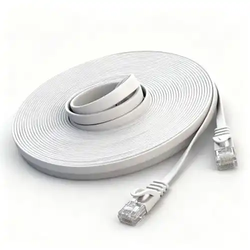 LAN-Kabel 20m JBSTK 20m Flachkabel CAT6 Weiss
