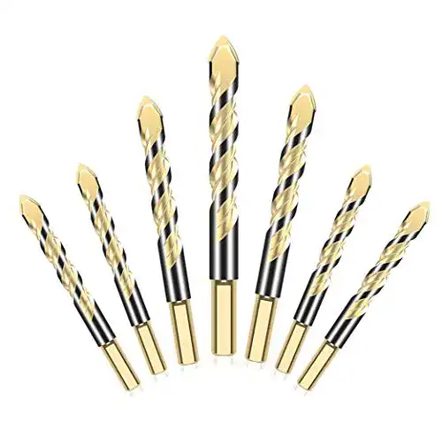 Fliesenbohrer UEOTO 7 Stück Glasbohrer Set, Triangel Legierung