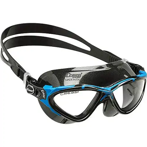 Schwimmbrille Cressi Swim Planet Clear, Helles Glas n, Schwarz/Blau