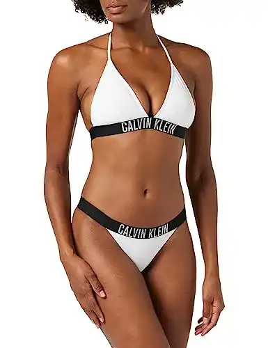 String-Bikini Calvin Klein Damen Bikinitop Triangel Gepolstert, Weiß