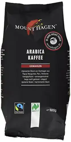Bio-Kaffee Mount Hagen Röstkaffee gemahlen FairTrade, 500 g
