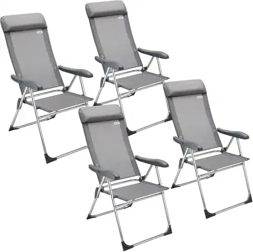 Gartenstühle Casaria 4er Set Gartenstuhl Hochlehner Alu