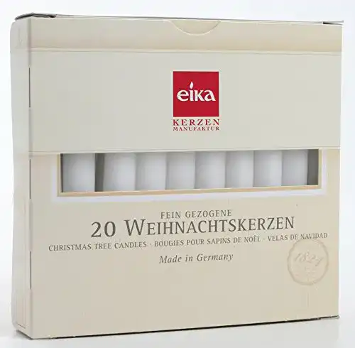 Die beste Eika-Kerzen Eika Christbaumkerzen, weiß, Ø 1,25 x 10,5 cm, 20er-Set 2026 Test Bestseller Eika-Kerzen Eika Christbaumkerzen, weiß, Ø 1,25 x 10,5 cm, 20er-Set