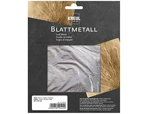 Blattsilber KREUL 99402 Blattmetall Silber, 14 x 14 cm, 6 Blatt