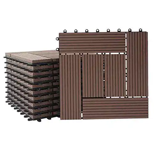 Terrassendielen Mendler WPC Bodenfliese Rhone, Holzoptik 11x