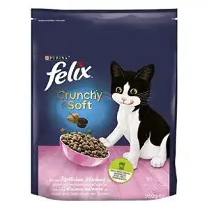 Kittenfutter FELIX Crunchy & Soft Junior trocken, Huhn u. Gemüse