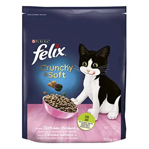 Kittenfutter FELIX Crunchy & Soft Junior trocken, Huhn u. Gemüse