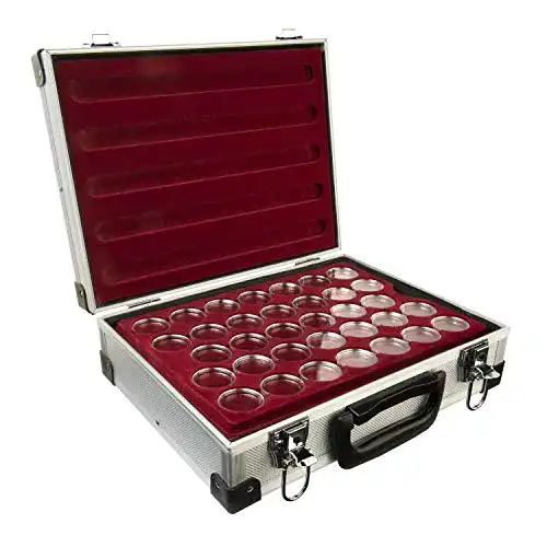 Münzkoffer MC.Sammler Alu Münzenkoffer inkl 5 Münztableaus