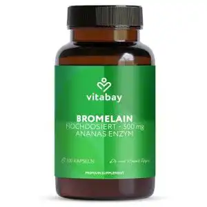 Bromelain vitabay 500 mg, 100 vegane Kapseln, 1200 F.I.P