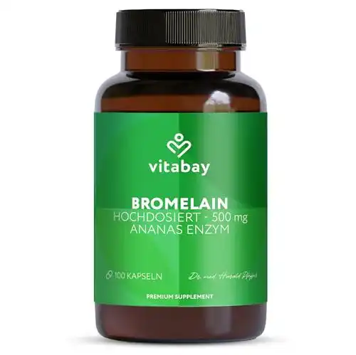 Die beste Bromelain vitabay 500 mg, 100 vegane Kapseln, 1200 F.I.P 2026 Test Bestseller Bromelain vitabay 500 mg, 100 vegane Kapseln, 1200 F.I.P
