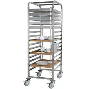 Tablettwagen BRB /Abräumwagen aus Edelstahl, für 15 Tabletts