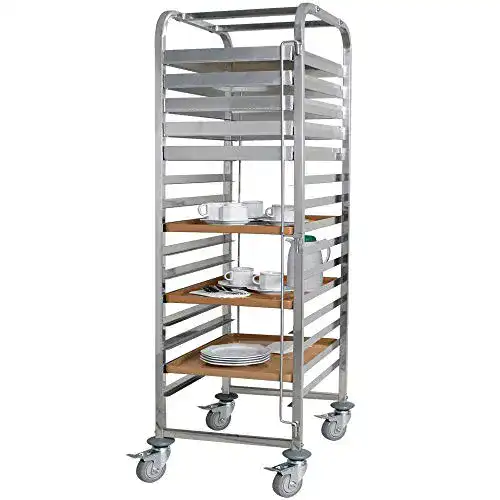 Tablettwagen BRB /Abräumwagen aus Edelstahl, für 15 Tabletts