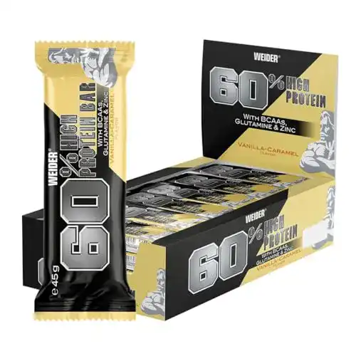 Die beste Weider-Proteinriegel Weider 60 Prozent Proteinriegel, 24 Stück 2026 Test Bestseller Weider-Proteinriegel Weider 60 Prozent Proteinriegel, 24 Stück