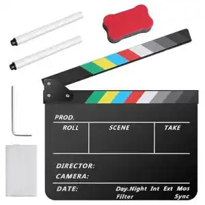 Filmklappe Temery, 30X25cm Regieklappe mit 2 Pinsel