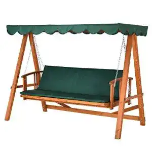 Hollywoodschaukel (Holz) Outsunny ® mit Sonnendach Echtholz