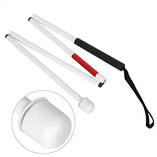 Blindenstock Brrnoo Falten Gehstock für Blinde, 127cm 4-Sections