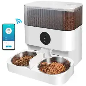 Futterautomat für 2 Katzen CEESC WiFi Futterautomat 2 Näpfe