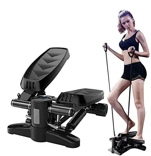 Swing-Stepper HJKHNK Mini-Stepper mit Zugbändern für Zuhause Side-Stepper LCD Trainingscomputer Kalorienzähler