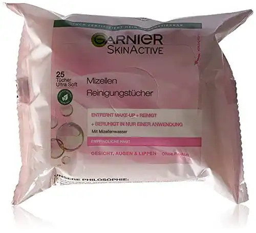 Abschminktücher Garnier Mizellen Reinigungstücher, 25 Stück