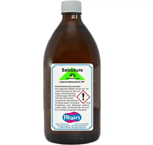 Salzsäure Algin 4% chemisch rein 500ml Glasflasche