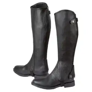 Reitchaps Covalliero Minichaps Elasto Leder Elastikeinsatz, schwarz