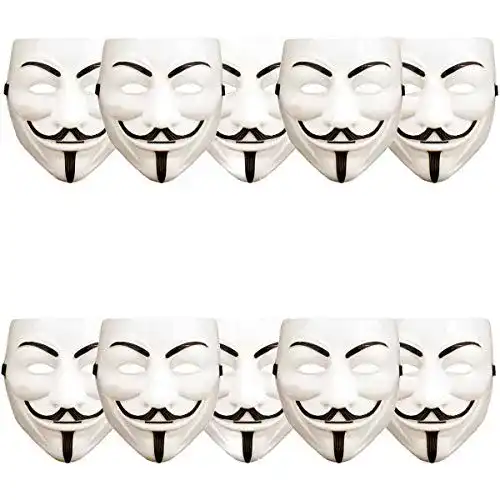 Guy-Fawkes-Maske ART DECOR Germany 10 Stück V wie Vendetta