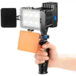 Videoleuchte Somikon LED Fotolicht mit Akku: Profi LED