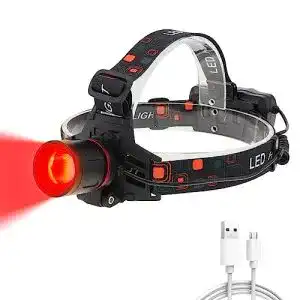 Stirnlampe (Rotlicht) WINDFIRE LED Scheinwerfer, 2000 Lumen