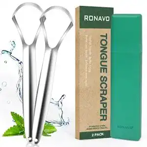 Zungenreiniger RONAVO aus Edelstahl (2er-Pack)