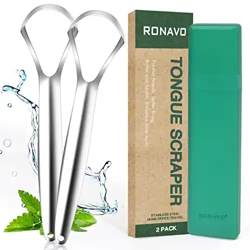 Zungenreiniger RONAVO aus Edelstahl (2er-Pack)