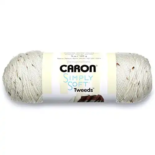 Tweed-Wolle Caron Simply Soft Tweeds, Gebrochenes Weiß
