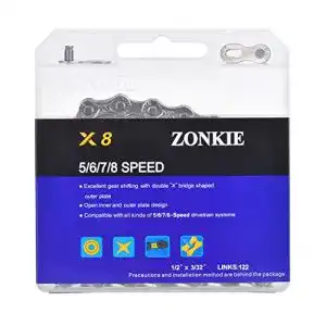 Fahrradketten zonkie Fahrrad Kette 5/6/7/8-fach 1/2 x 3/32 Inch