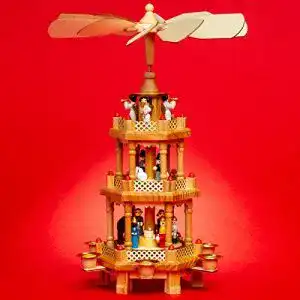 Weihnachtspyramide SIKORA P34 Klassische Holz mit 3 Etagen