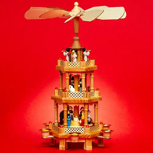 Weihnachtspyramide SIKORA P34 Klassische Holz mit 3 Etagen