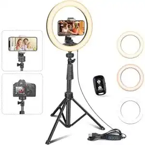 Selfie-Ringlicht UBeesize ringlicht mit stativ,10″ Selfie Ringlicht