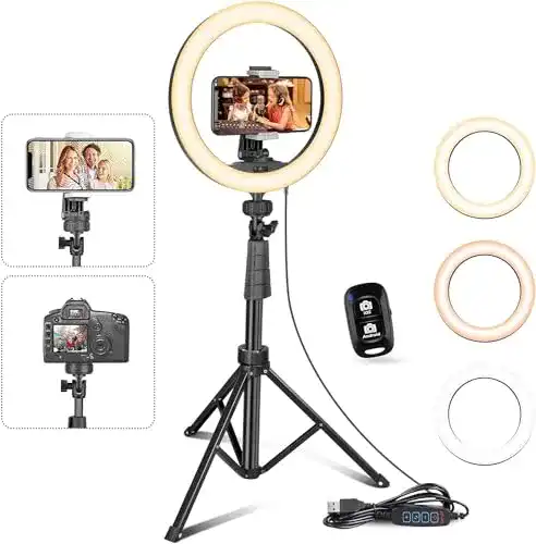 Selfie-Ringlicht UBeesize ringlicht mit stativ,10″ Selfie Ringlicht