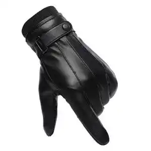 Handschuhe Herren Wepop Winter Faux Leder Warm Dick Vlies Winddicht