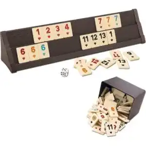 Rummy STAR V.I.P Holz Wooden Set VIP Okey mit Melamin Steine