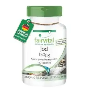 Jodtabletten fairvital Jod Tabletten, HOCHDOSIERT, 180 Tabletten